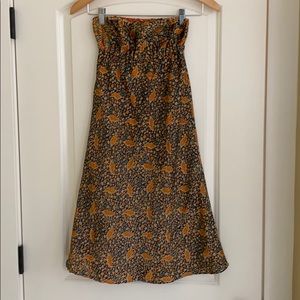 Synergy 100% Silk Paisley Bandeau Dress, Small